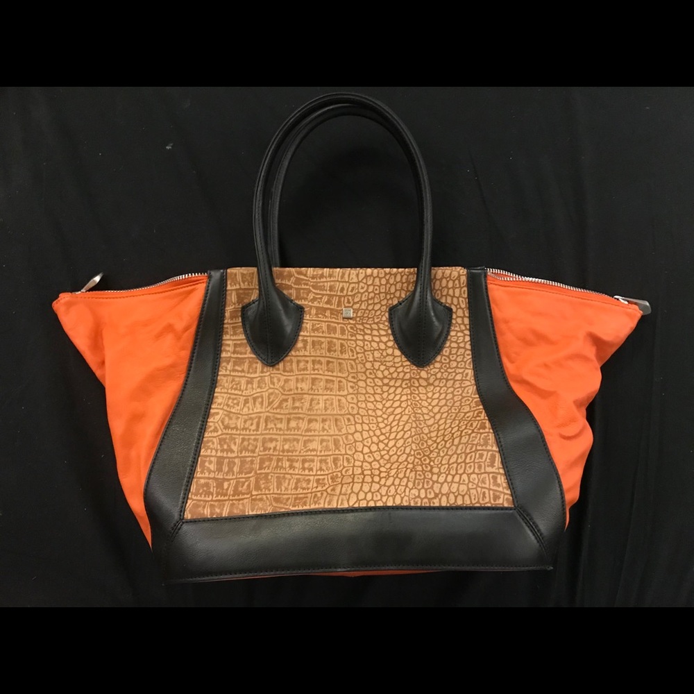 Orange/Crocodile Pour Le Victoire Tote - Picture 1 of 5
